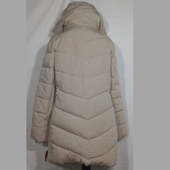 Andrew Marc Walker Parka Coat Faux Fur Hood Beige M NWT Winter Warm - Picture 3 of 12